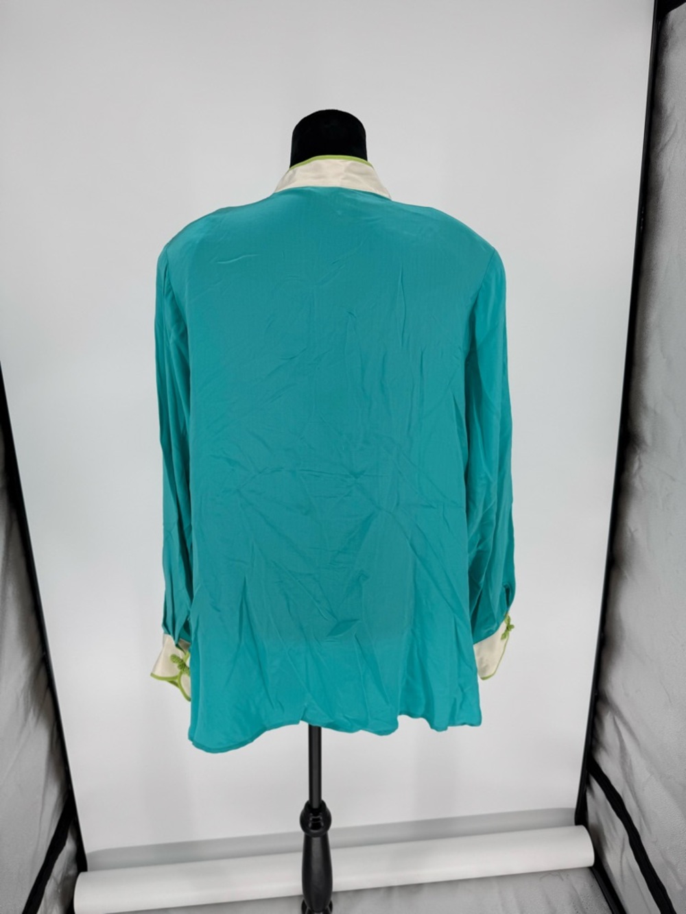 VTG Bob Mackie Wearable Art Silk Skirt Set Green/Pink Floral Print READ SIZES F4 - Picture 8 of 9